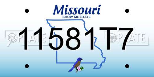 11581T7 Missouri License Plate