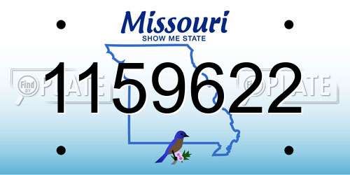 1159622 Missouri License Plate
