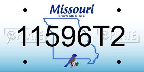 11596T2 Missouri License Plate