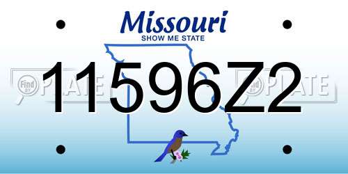 11596Z2 Missouri License Plate