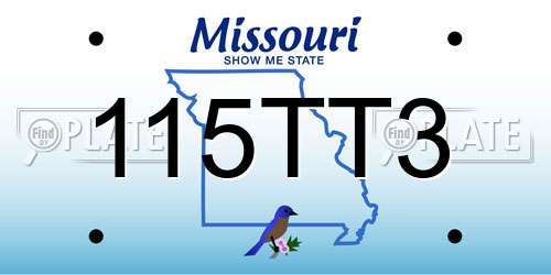 115TT3 Missouri License Plate