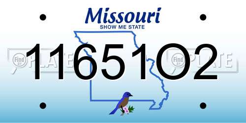 11651O2 Missouri License Plate