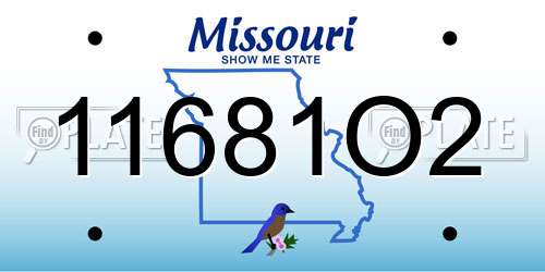 11681O2 Missouri License Plate