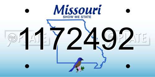 1172492 Missouri License Plate
