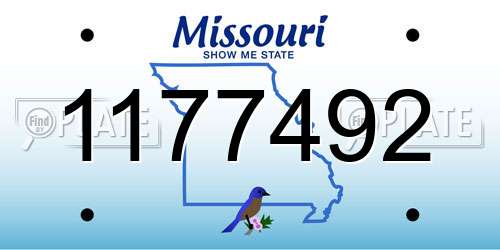 1177492 Missouri License Plate