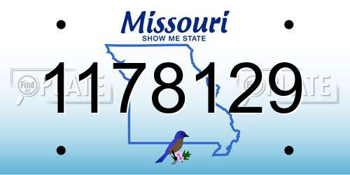 1178129 Missouri License Plate