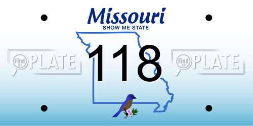 118 Missouri License Plate