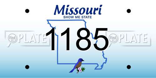 1185 Missouri License Plate