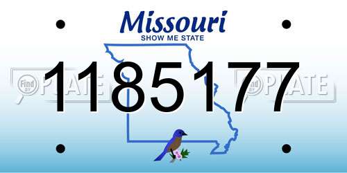 1185177 Missouri License Plate