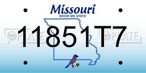 11851T7 Missouri License Plate