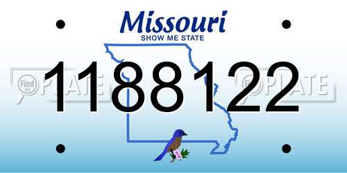 1188122 Missouri License Plate