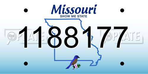1188177 Missouri License Plate