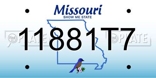 11881T7 Missouri License Plate