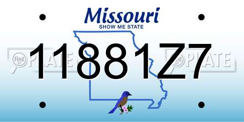 11881Z7 Missouri License Plate
