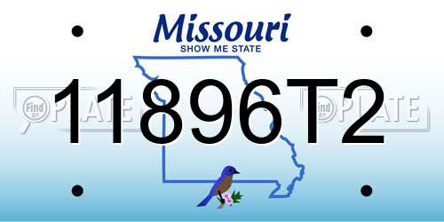 11896T2 Missouri License Plate