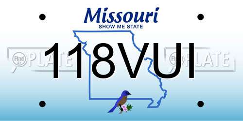 118VUI Missouri License Plate