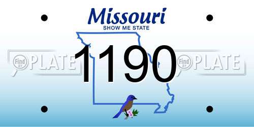 1190 Missouri License Plate