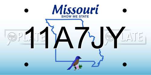 11A7JY Missouri License Plate