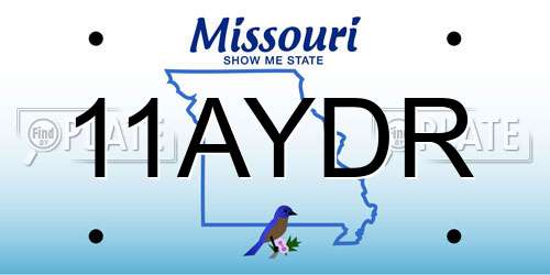 11AYDR Missouri License Plate