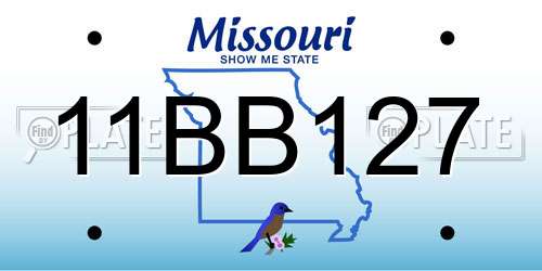 11BB127 Missouri License Plate