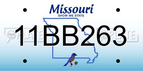 11BB263 Missouri License Plate