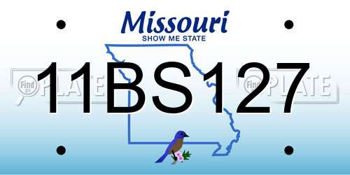 11BS127 Missouri License Plate