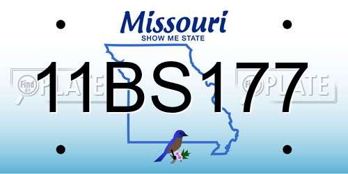 11BS177 Missouri License Plate