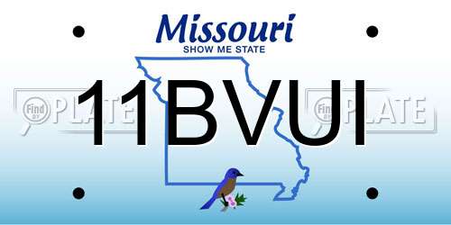 11BVUI Missouri License Plate