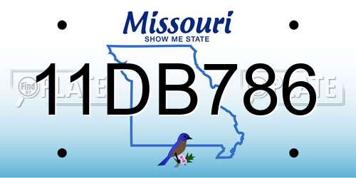 11DB786 Missouri License Plate