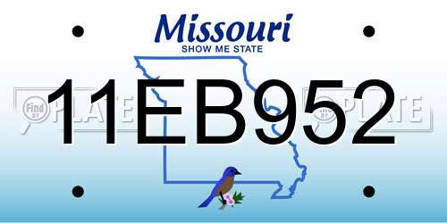 11EB952 Missouri License Plate