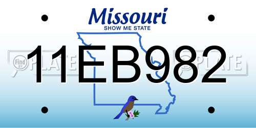 11EB982 Missouri License Plate