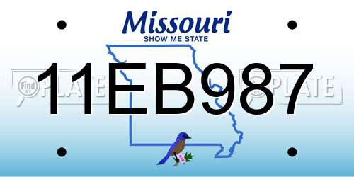 11EB987 Missouri License Plate