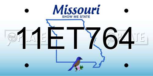 11ET764 Missouri License Plate