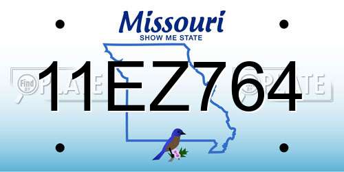 11EZ764 Missouri License Plate