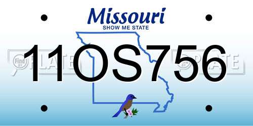 11OS756 Missouri License Plate
