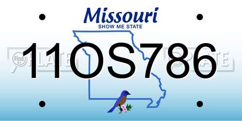 11OS786 Missouri License Plate