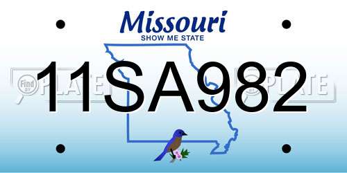 11SA982 Missouri License Plate