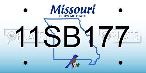 11SB177 Missouri License Plate