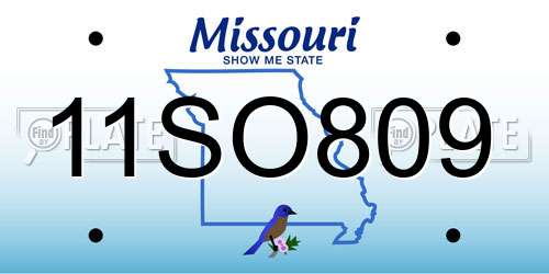 11SO809 Missouri License Plate