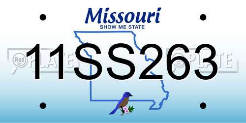 11SS263 Missouri License Plate