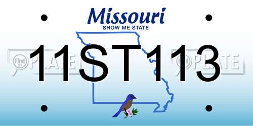 11ST113 Missouri License Plate