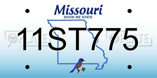 11ST775 Missouri License Plate