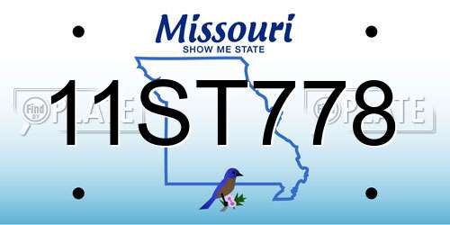 11ST778 Missouri License Plate