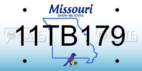 11TB179 Missouri License Plate