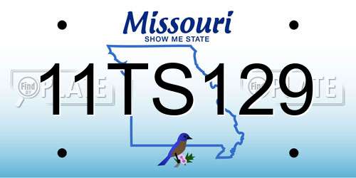 11TS129 Missouri License Plate