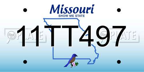 11TT497 Missouri License Plate