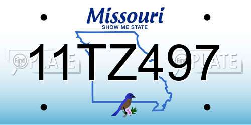 11TZ497 Missouri License Plate