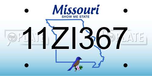 11ZI367 Missouri License Plate