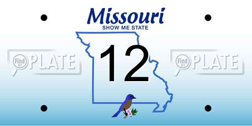 12 Missouri License Plate