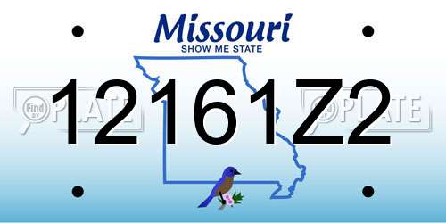 12161Z2 Missouri License Plate